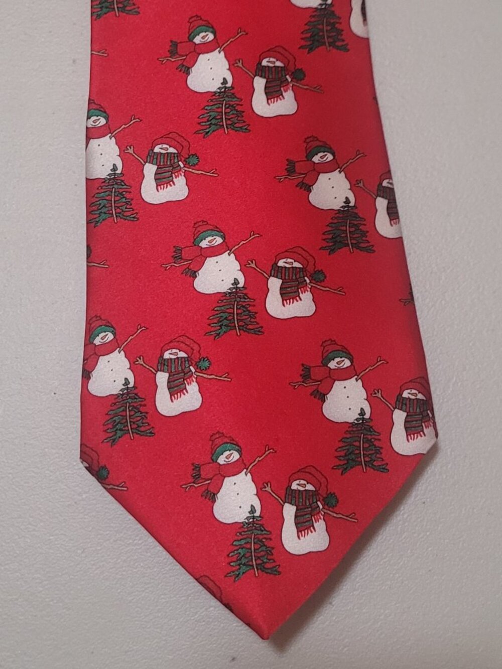 Necktie Snowmen HALLMARK Holiday Traditions Silk Christmas Novelty Party Fun